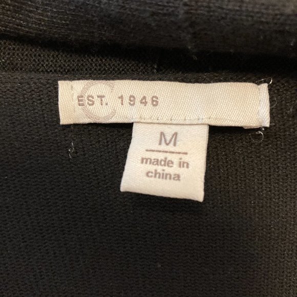 Cardigan C est. 1946 Draped Black White and Silver Beading Sz M Grandma-Core - Picture 11 of 13